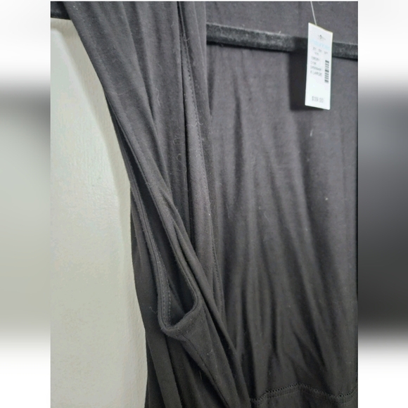 Maurices Black Sleeveless Draped Open-Front Cardigan - Picture 4 of 6